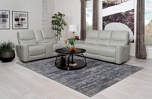 Greenfield 2-piece Upholstered Power Reclining Sofa Set Ivory by Coaster