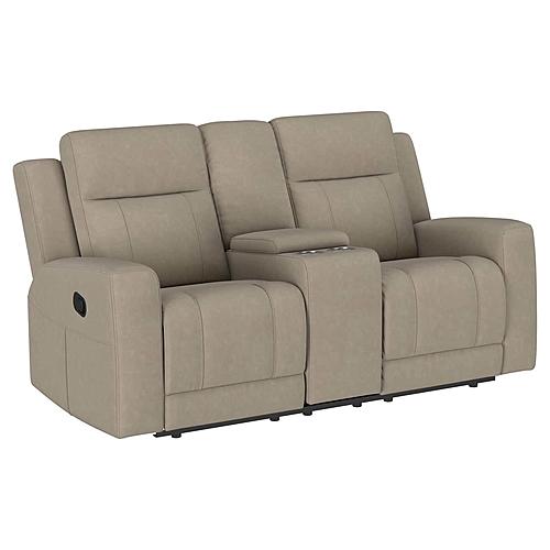 Brentwood Upholstered Motion Reclining Loveseat Taupe by Coaster