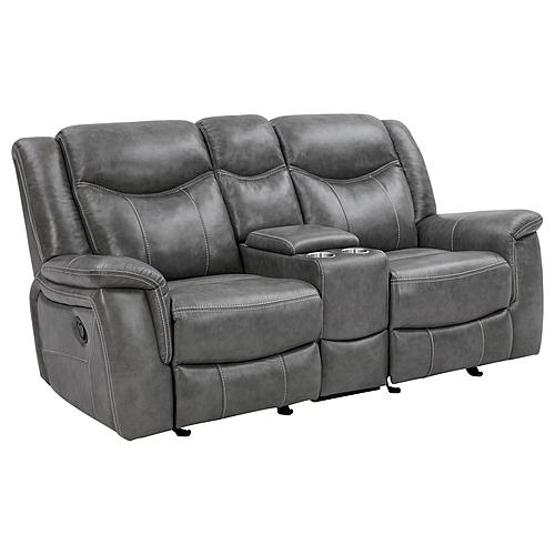Conrad Upholstered Motion Loveseat Cool Grey by Coaster