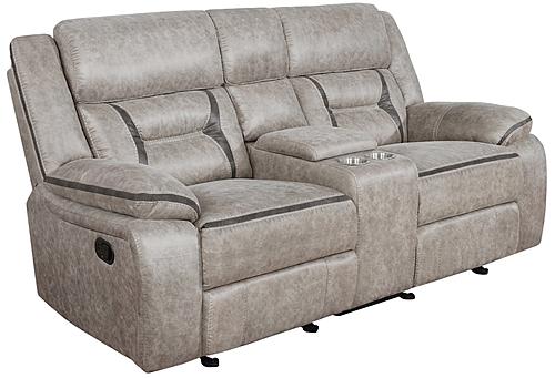Greer Upholstered Tufted Back Glider Loveseat Light by Coaster