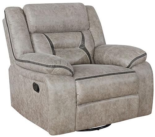 Greer Upholstered Tufted Back Glider Recliner Light by Coaster