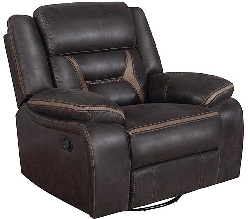 Greer Upholstered Tufted Back Glider Recliner Dark by Coaster
