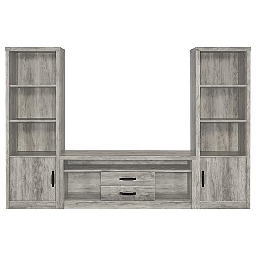 Burke 3-piece Entertainment Center Grey Driftwood by Coaster