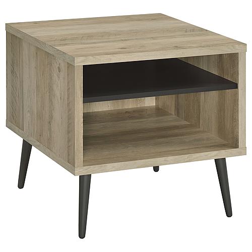 Welsh Square Engineered Wood End Table With Shelf Antique Pine and Grey by Coaster