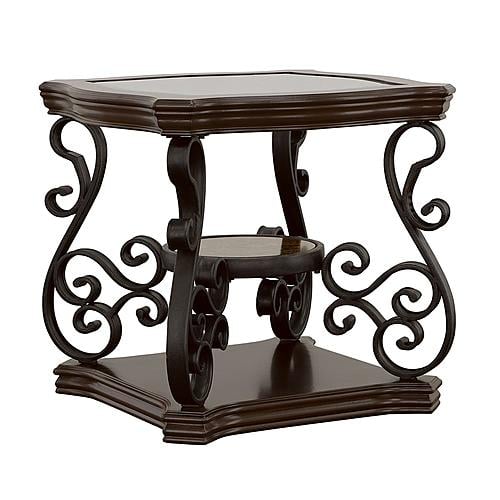 Laney End Table Deep Merlot and Clear by Coaster