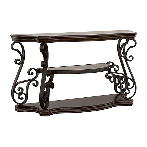 Laney Sofa Table Deep Merlot and Clear by Coaster