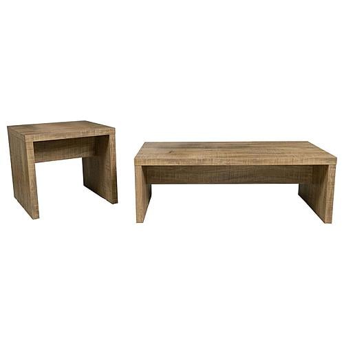 Lynette 2-piece Rectangular Coffee and End Table Set Mango by Coaster