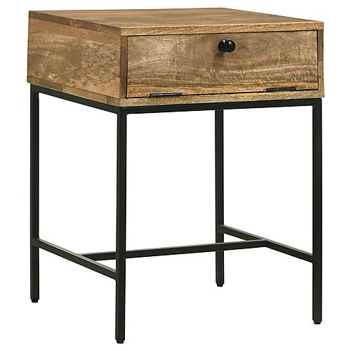 Stephie 1-drawer Rectangular End Table Honey Brown by Coaster