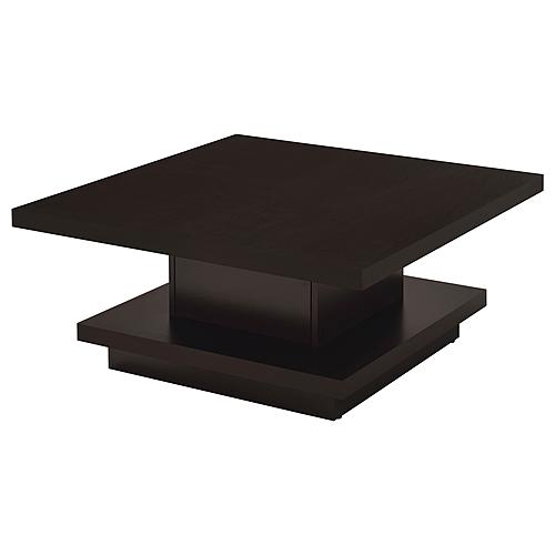 Reston Pedestal Square Coffee Table Cappuccino by Coaster