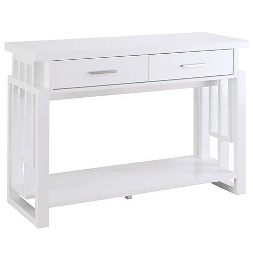 Schmitt Rectangular 2-drawer Sofa Table High Glossy White by Coaster