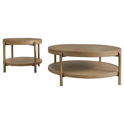 Arini 2-piece Round Coffee and End Table Set Sand Wash by Coaster