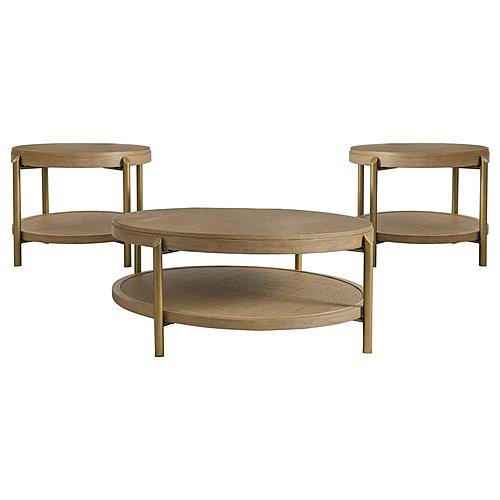 Arini 3-piece Round Coffee and End Table Set Sand Wash by Coaster