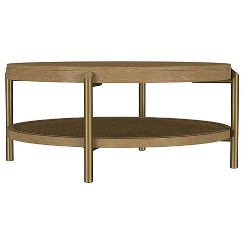 Arini Round Coffee Table w/Storage Shelf Sand Wash by Coaster
