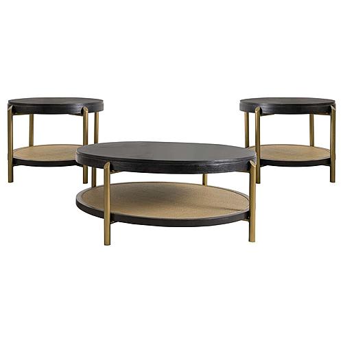 Arini 3-piece Round Coffee and End Table Set Black by Coaster
