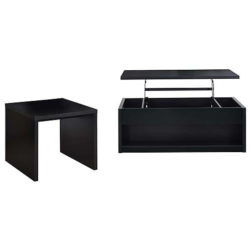 Knapp 2-piece Lift Top Coffee and End Table Set Black by Coaster
