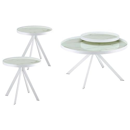 Briggs 3-piece Round Coffee and End Table Set White by Coaster