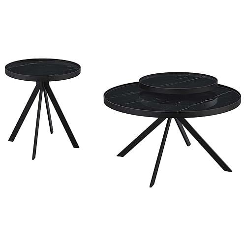 Briggs 2-piece Round Coffee and End Table Set Black by Coaster