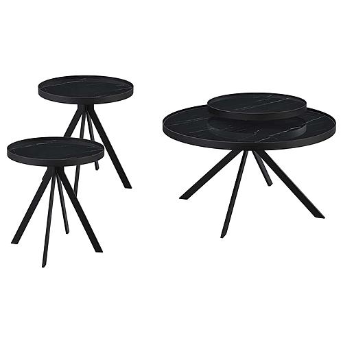 Briggs 3-piece Round Coffee and End Table Set Black by Coaster