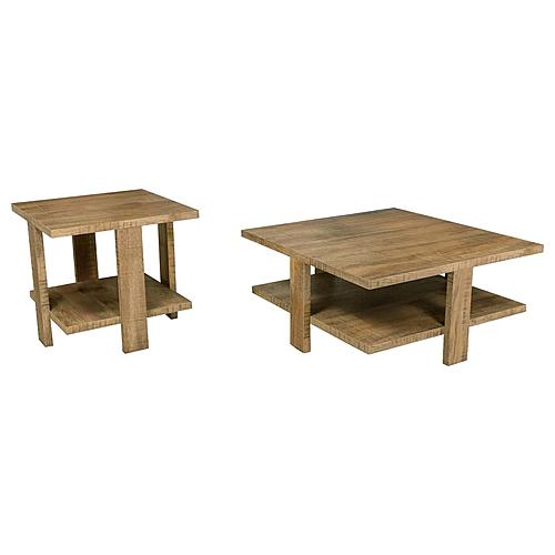 Dawn 2-piece Round Coffee and End Table Set Mango Brown by Coaster