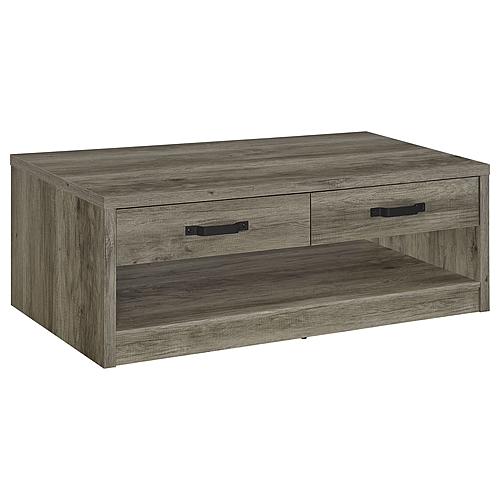 Felix 2-drawer Rectangular Engineered Wood Coffee Table Grey Driftwood by Coaster