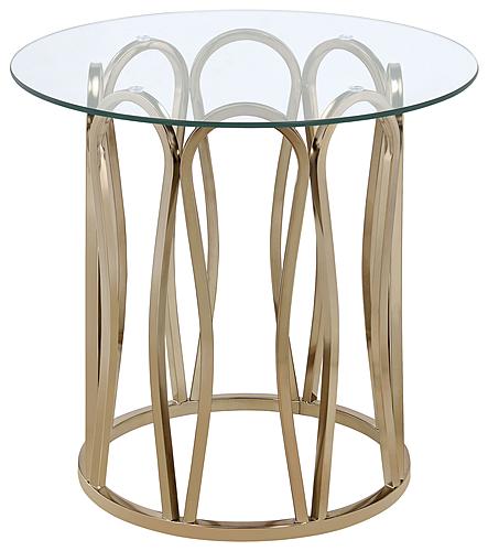 Monett Round End Table Chocolate Chrome and Clear by Coaster