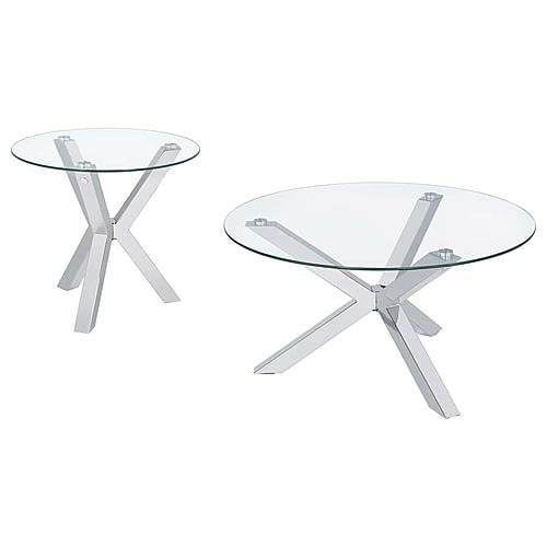 Kenzie 2-piece Round Coffee and End Table Set Chrome by Coaster