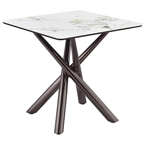 Carvell Square Sintered Stone End Side Table Mirage White by Coaster