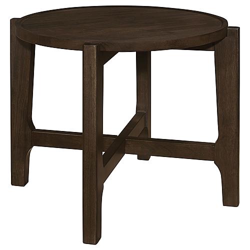 Cota Round Solid Wood End Table Dark Brown by Coaster