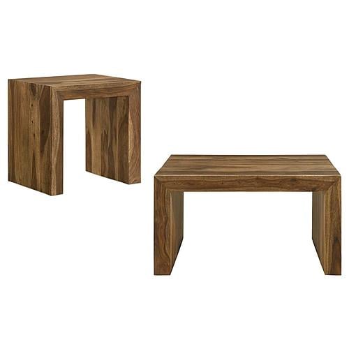 Odilia 2-piece Solid Wood Coffee and End Table Set Auburn by Coaster