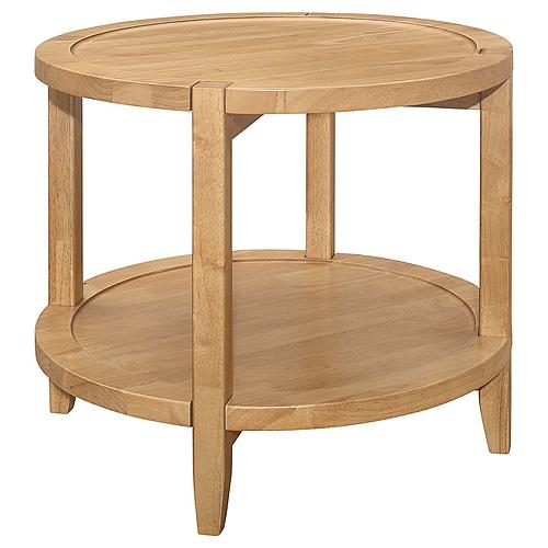 Camillo Round Solid Wood Side End Table Maple Brown by Coaster