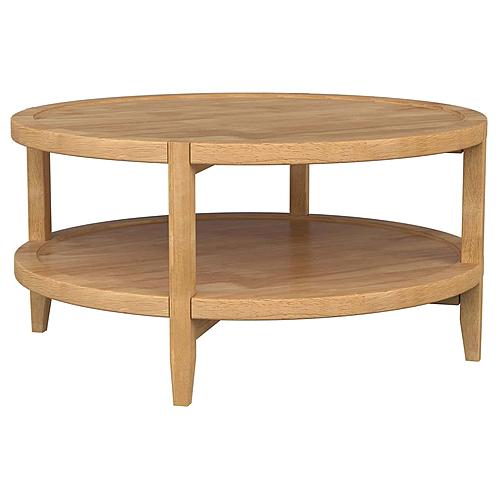 Camillo Round Solid Wood Coffee Table Maple Brown by Coaster
