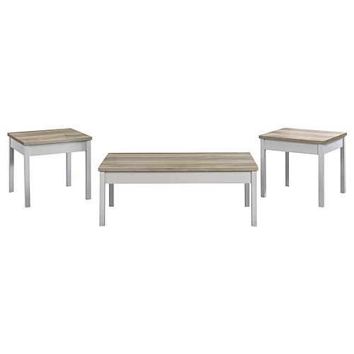 Stacie 3-piece Composite Wood Coffee Table Set Antique Pine and White by Coaster
