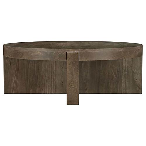 Kinkaid Round Solid Mango Wood Coffee Table Brown by Coaster