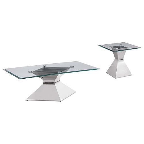 Jenny 2-piece Rectangular Coffee and End Table Set Chrome by Coaster