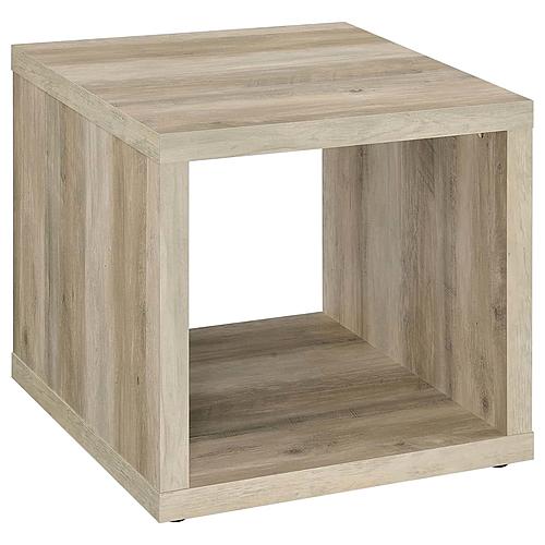 Frisco Square Engineered Wood Side End Table Distressed Pine by Coaster
