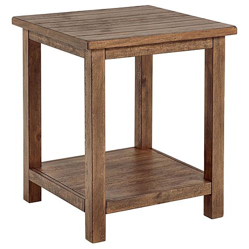 Payne Wood End Table w/Shelf Distressed Brown by Coaster