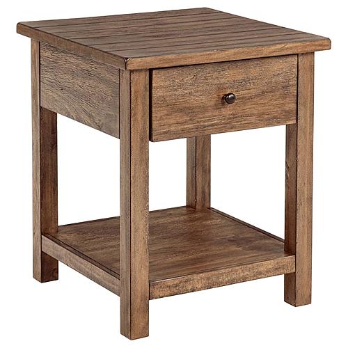 Payne 1-drawer Wood End Table w/Shelf Distressed Brown by Coaster