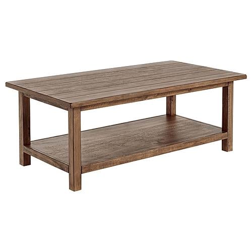 Payne Wood Coffee Table w/Shelf Distressed Brown by Coaster