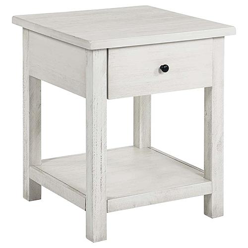 Payne 1-drawer Wood End Table w/Shelf Distressed White by Coaster