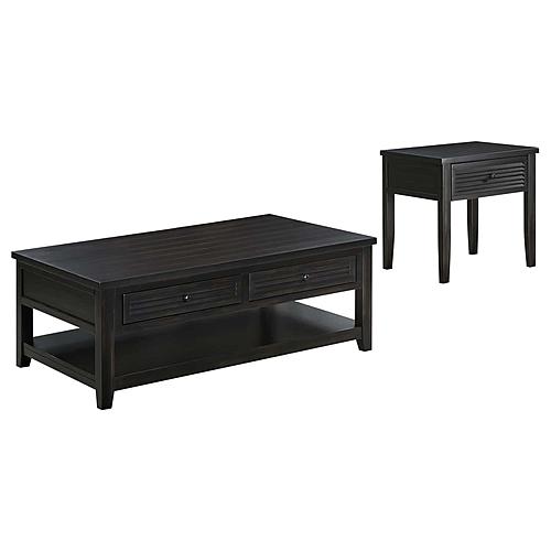 Concord 2-piece Coffee and End Table Set Distressed Java by Coaster