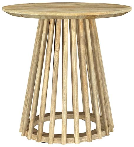 Touhy Round Solid Wood End Side Table Natural Mango by Coaster