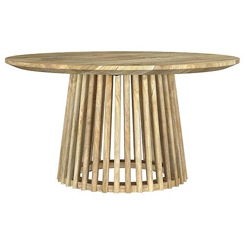 Touhy Round Solid Wood Cocktail Coffee Table Natural Mango by Coaster