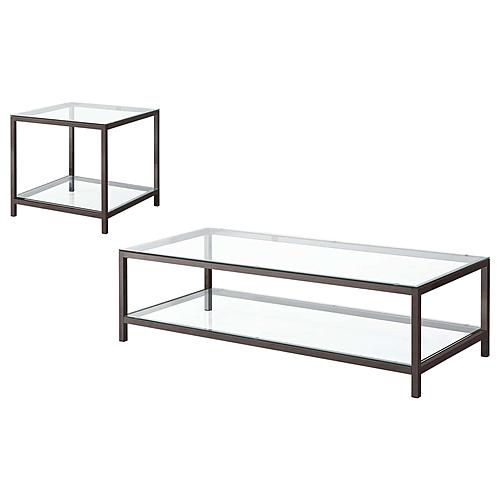 Trini 2-piece Coffee and End Table Set Black Nickel by Coaster