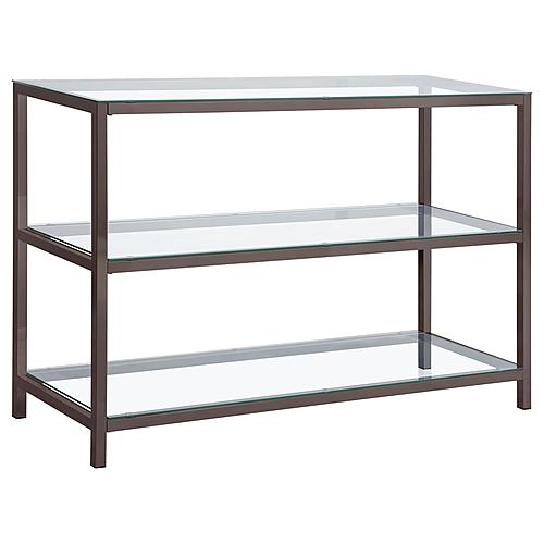 Trini Sofa Table w/Glass Shelf Black Nickel by Coaster
