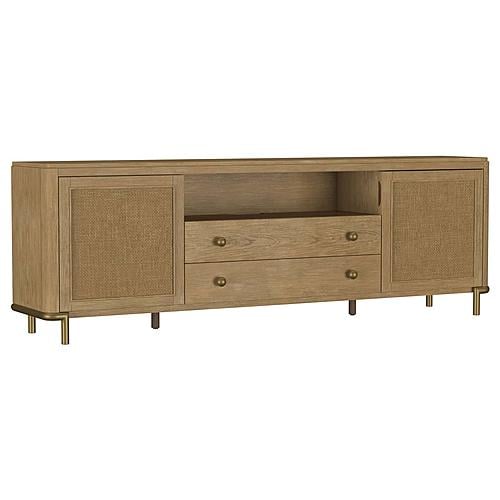 Arini Rattan Cane 2-Door TV Stand Media Console Sand Wash by Coaster
