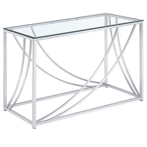Lille Glass Top Rectangular Sofa Table Accents Chrome by Coaster
