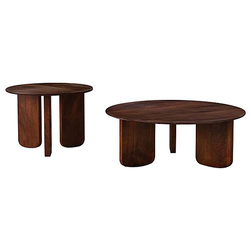 Dale 2-piece Solid Wood Coffee and End Table Set Brown by Coaster