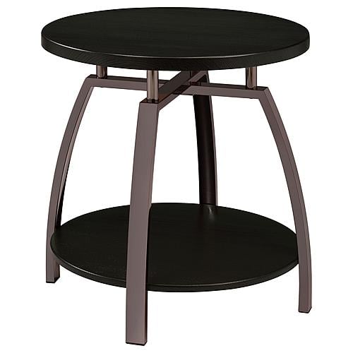 Dacre Round End Table Dark Grey and Black Nickel by Coaster