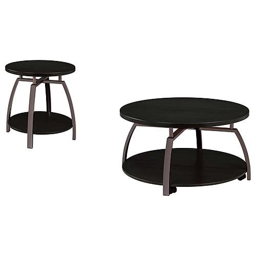 Dacre 2-piece Round Coffee and End Table Set Dark Charcoal by Coaster