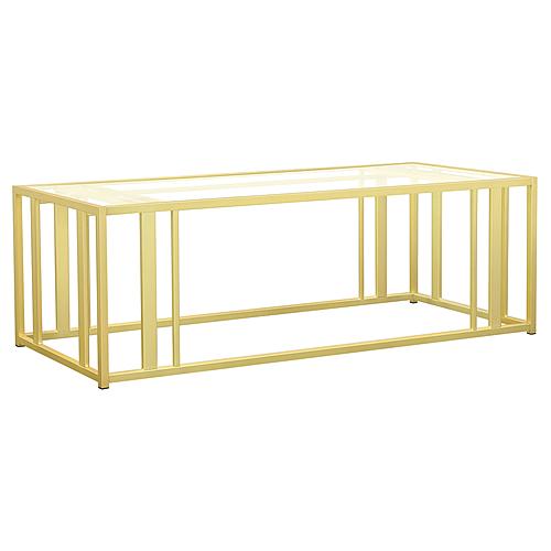 Adri Metal Frame Coffee Table Matte Brass by Coaster